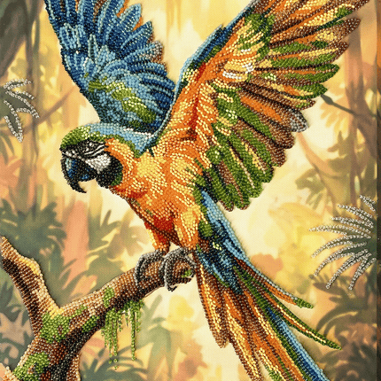 DIY Bead Embroidery Kit "Colorful Parrot" 10.2"x15.4" / 26.0x39.0 cm