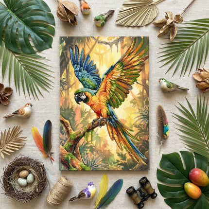 DIY Bead Embroidery Kit "Colorful Parrot" 10.2"x15.4" / 26.0x39.0 cm