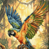 DIY Bead Embroidery Kit "Colorful Parrot" 10.2"x15.4" / 26.0x39.0 cm