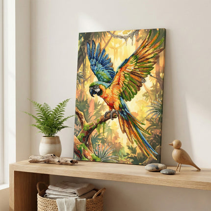 DIY Bead Embroidery Kit "Colorful Parrot" 10.2"x15.4" / 26.0x39.0 cm