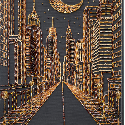 DIY Bead Embroidery Kit "City of dreams" 9.1"x13.4" / 23.0x34.0 cm