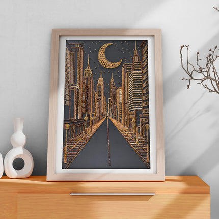 DIY Bead Embroidery Kit "City of dreams" 9.1"x13.4" / 23.0x34.0 cm