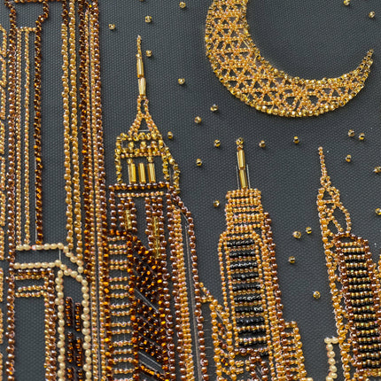 DIY Bead Embroidery Kit "City of dreams" 9.1"x13.4" / 23.0x34.0 cm