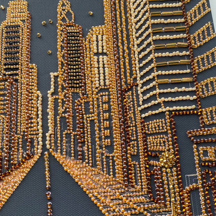 DIY Bead Embroidery Kit "City of dreams" 9.1"x13.4" / 23.0x34.0 cm