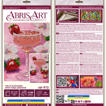 DIY Bead Embroidery Kit "Main Bead Embroidery Kit Fruit Euphoria" 6.3"x9.4" / 16.0x24.0 cm