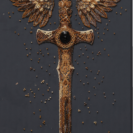 DIY Bead Embroidery Kit "Power talisman" 9.8"x21.3" / 25.0x54.0 cm