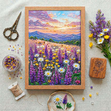 DIY Bead Embroidery Kit "Valley of Dreams" 8.7"x13.0" / 22.0x33.0 cm