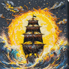 DIY Bead Embroidery Kit "Under a Blazing Sun" 8.7"x13.0" / 22.0x33.0 cm