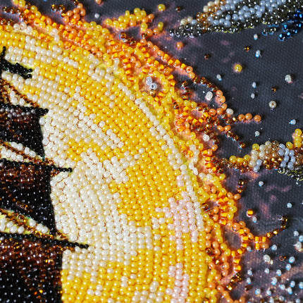 DIY Bead Embroidery Kit "Under a Blazing Sun" 8.7"x13.0" / 22.0x33.0 cm