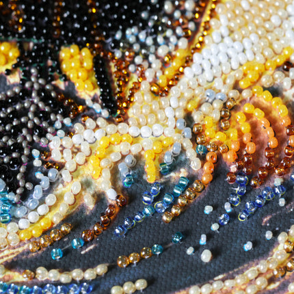 DIY Bead Embroidery Kit "Under a Blazing Sun" 8.7"x13.0" / 22.0x33.0 cm