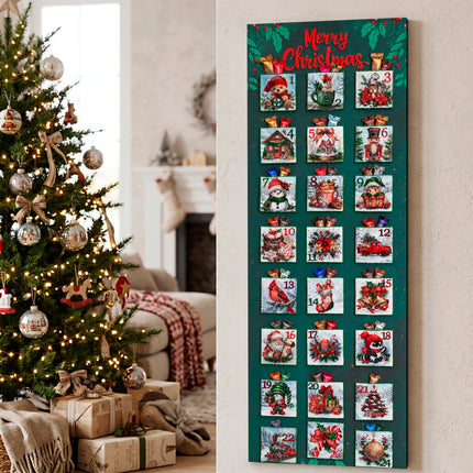 DIY Bead Embroidery Kit "Christmas Advent calendar" 11.8"x33.5" / 30.0x85.0 cm