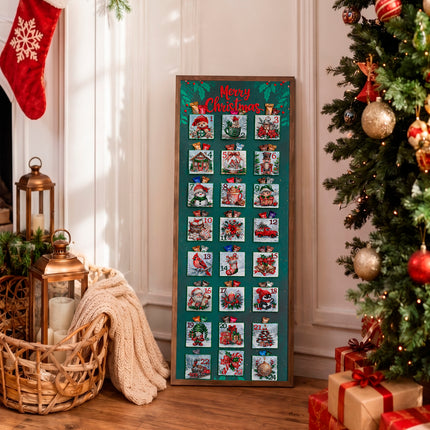 DIY Bead Embroidery Kit "Christmas Advent calendar" 11.8"x33.5" / 30.0x85.0 cm