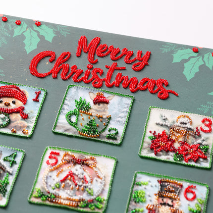 DIY Bead Embroidery Kit "Christmas Advent calendar" 11.8"x33.5" / 30.0x85.0 cm