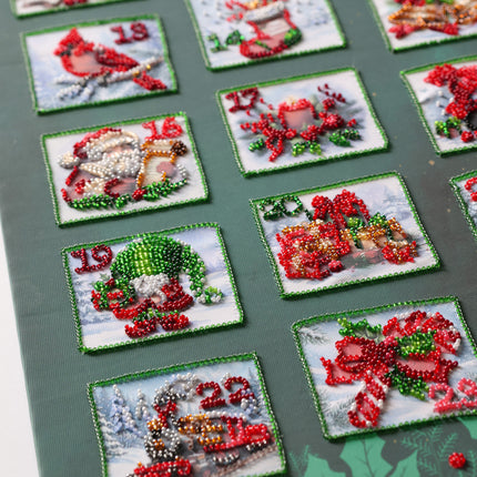 DIY Bead Embroidery Kit "Christmas Advent calendar" 11.8"x33.5" / 30.0x85.0 cm