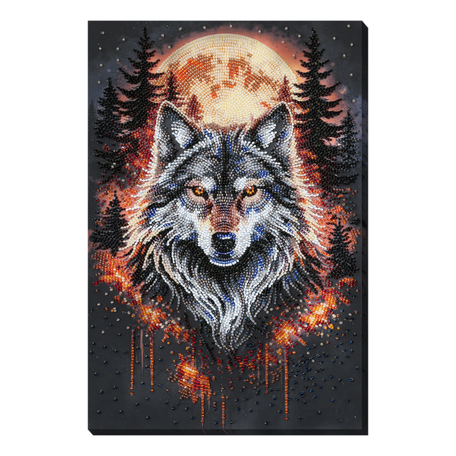 DIY Bead Embroidery Kit "Alpha Wolf" 8.7"x13.0" / 22.0x33.0 cm