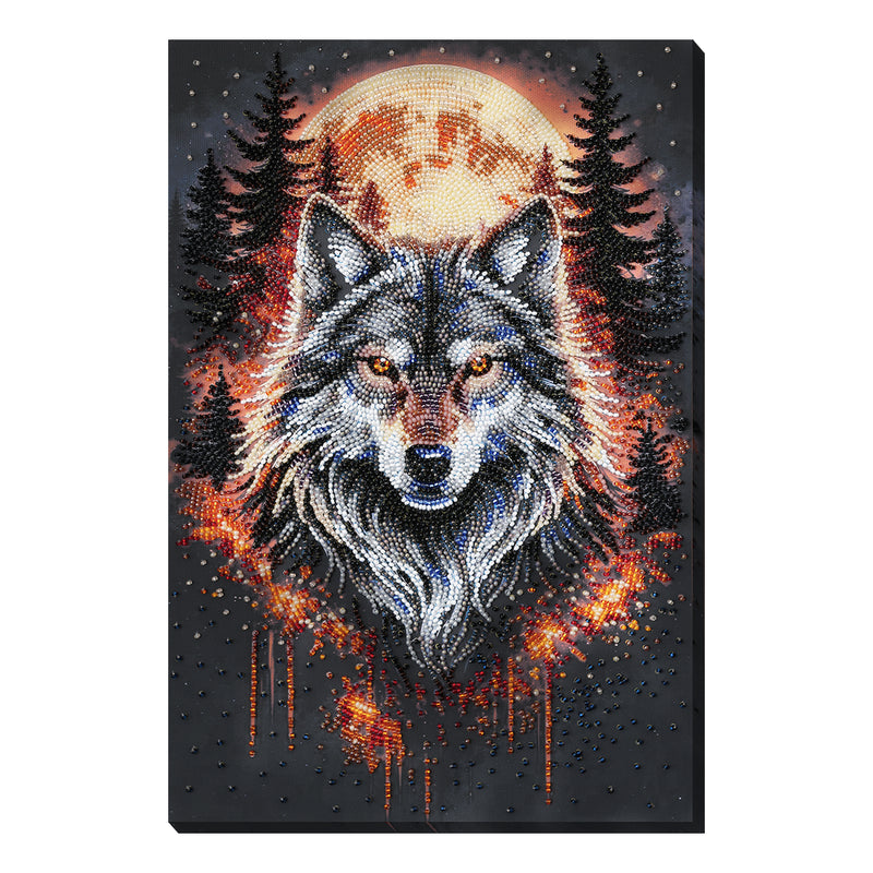 DIY Bead Embroidery Kit "Alpha Wolf" 8.7"x13.0" / 22.0x33.0 cm