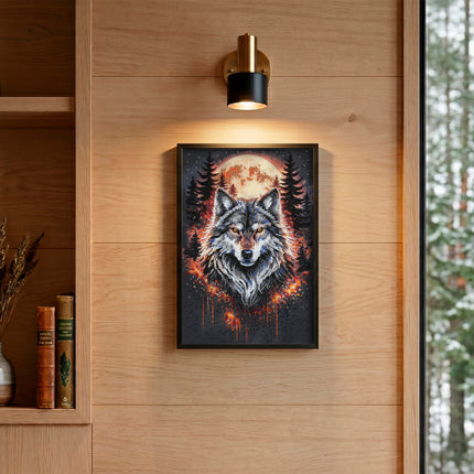 DIY Bead Embroidery Kit "Alpha Wolf" 8.7"x13.0" / 22.0x33.0 cm