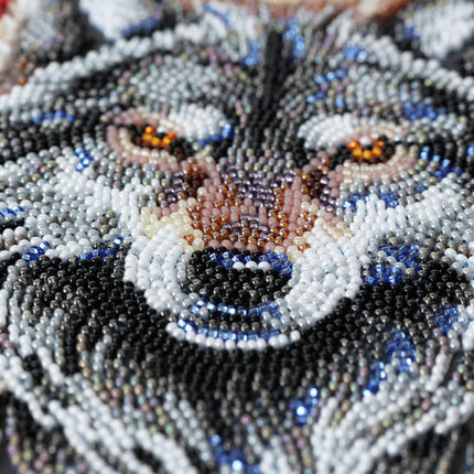 DIY Bead Embroidery Kit "Alpha Wolf" 8.7"x13.0" / 22.0x33.0 cm