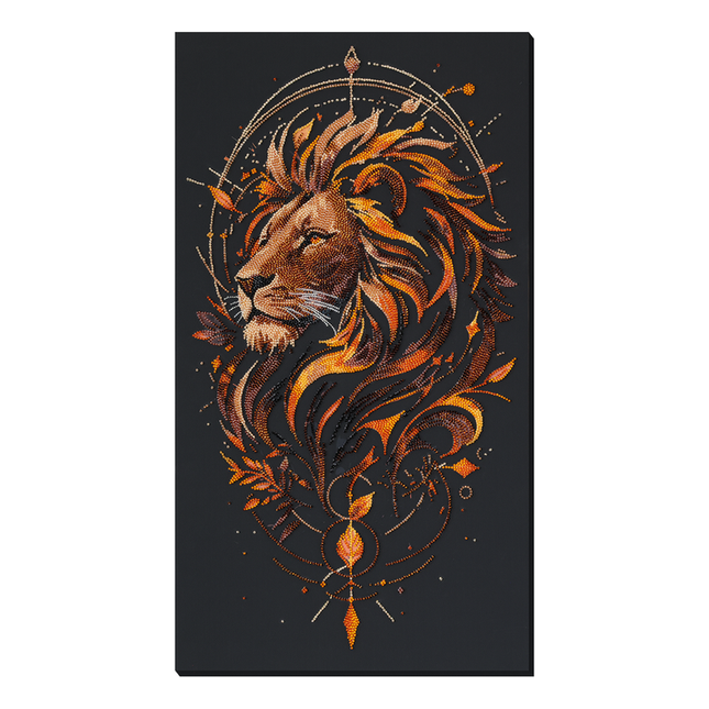 DIY Bead Embroidery Kit "The King of Beasts" 11.8"x21.3" / 30.0x54.0 cm