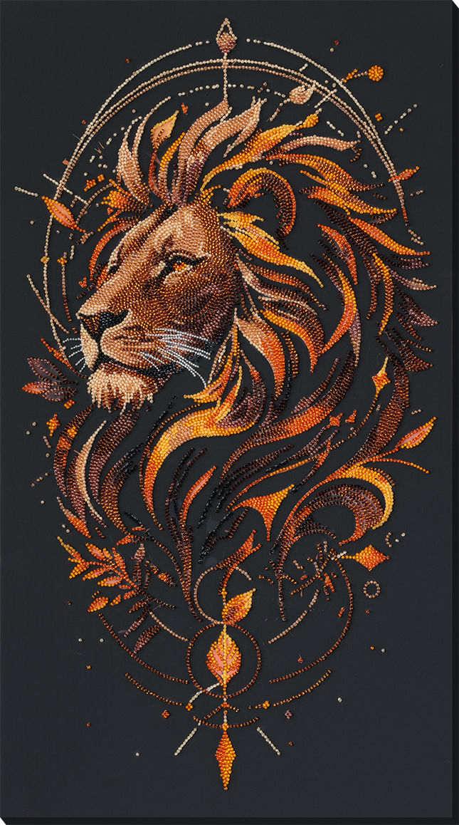 DIY Bead Embroidery Kit "The King of Beasts" 11.8"x21.3" / 30.0x54.0 cm