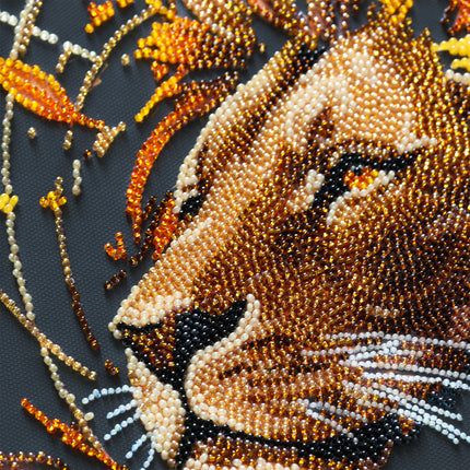 DIY Bead Embroidery Kit "The King of Beasts" 11.8"x21.3" / 30.0x54.0 cm
