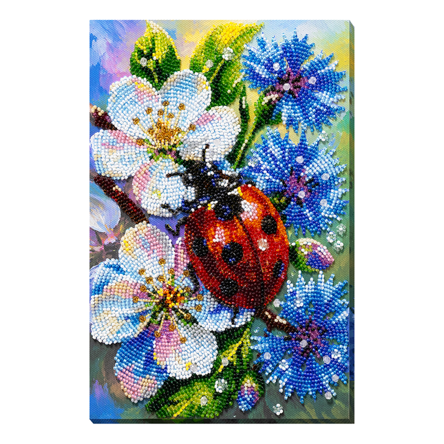 DIY Bead Embroidery Kit "Among Cornflowers" 6.3"x9.4" / 16.0x24.0 cm