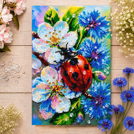 DIY Bead Embroidery Kit "Among Cornflowers" 6.3"x9.4" / 16.0x24.0 cm