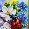 DIY Bead Embroidery Kit "Among Cornflowers" 6.3"x9.4" / 16.0x24.0 cm