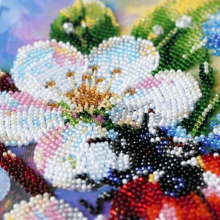DIY Bead Embroidery Kit "Among Cornflowers" 6.3"x9.4" / 16.0x24.0 cm