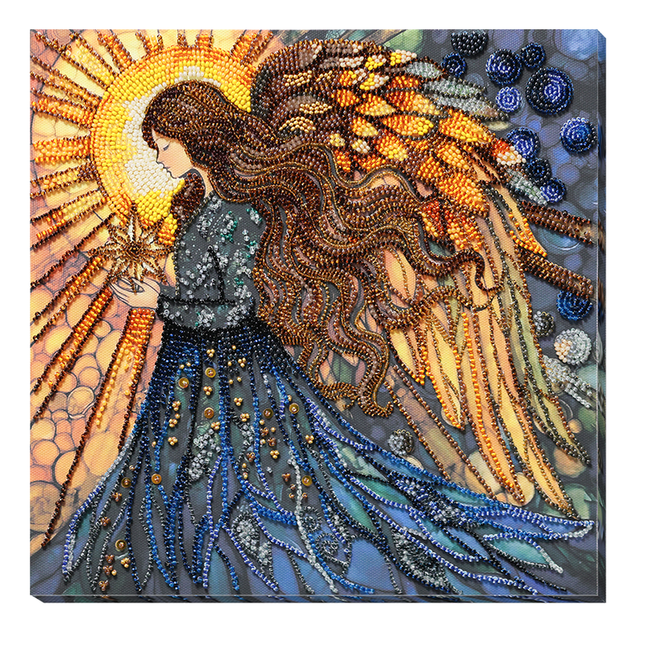 DIY Bead Embroidery Kit "Defender of Fate" 9.8"x9.8" / 25.0x25.0 cm