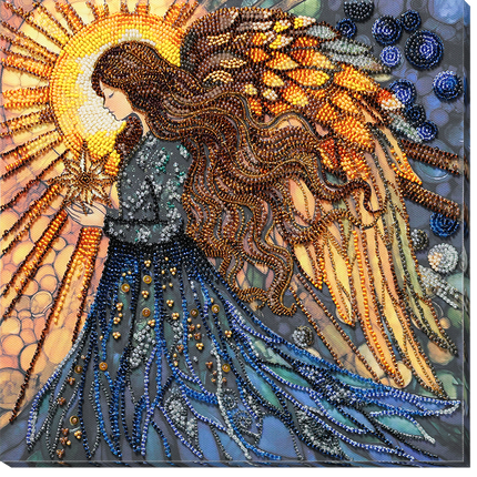 DIY Bead Embroidery Kit "Defender of Fate" 9.8"x9.8" / 25.0x25.0 cm