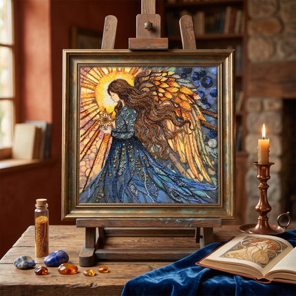 DIY Bead Embroidery Kit "Defender of Fate" 9.8"x9.8" / 25.0x25.0 cm