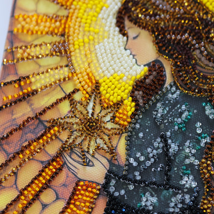 DIY Bead Embroidery Kit "Defender of Fate" 9.8"x9.8" / 25.0x25.0 cm