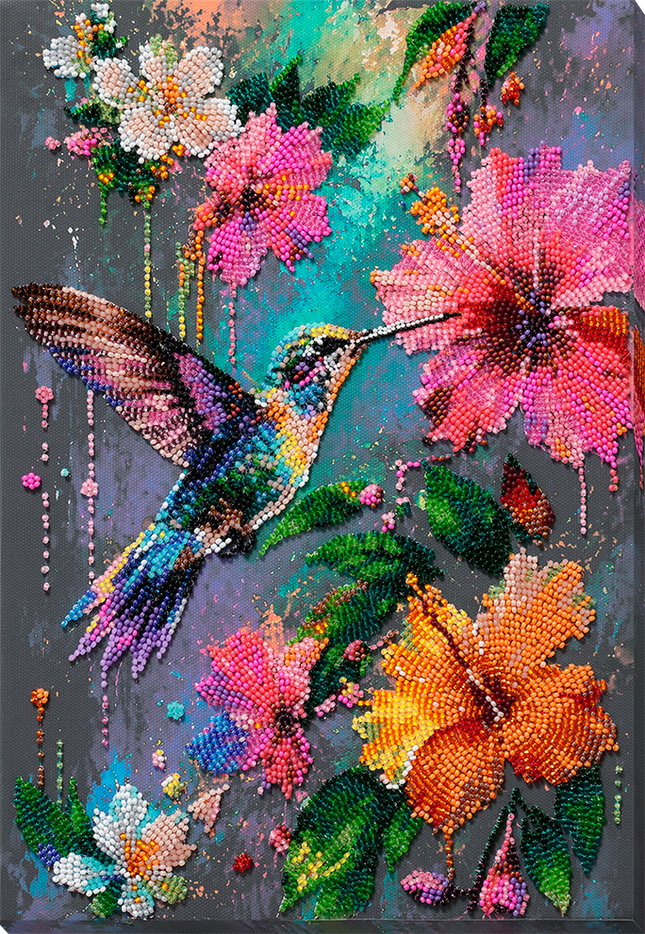 DIY Bead Embroidery Kit "Tropical Guest" 8.7"x12.6" / 22.0x32.0 cm