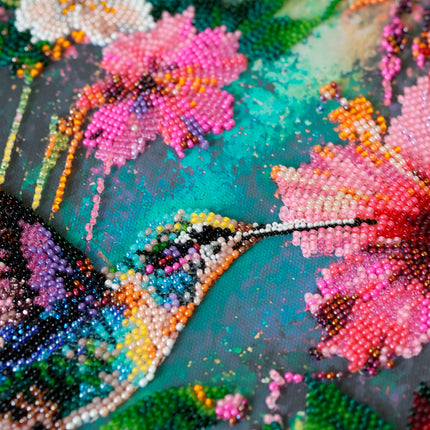 DIY Bead Embroidery Kit "Tropical Guest" 8.7"x12.6" / 22.0x32.0 cm