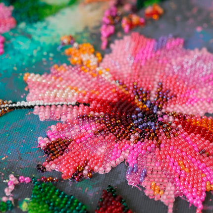 DIY Bead Embroidery Kit "Tropical Guest" 8.7"x12.6" / 22.0x32.0 cm