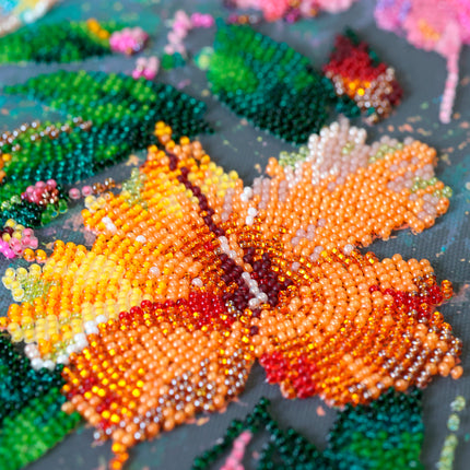 DIY Bead Embroidery Kit "Tropical Guest" 8.7"x12.6" / 22.0x32.0 cm