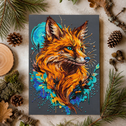 DIY Bead Embroidery Kit "Embodiment of Cunning" 8.7"x13.0" / 22.0x33.0 cm