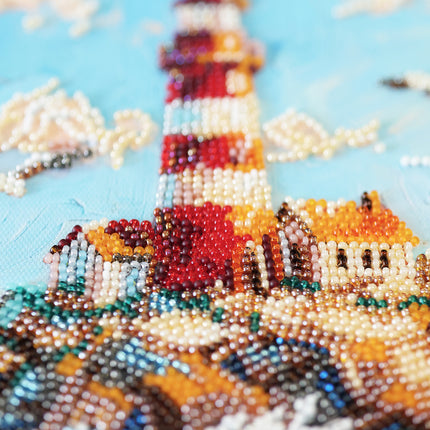 DIY Bead Embroidery Kit "Lighthouse Above the Waves" 7.9"x14.2" / 20.0x36.0 cm