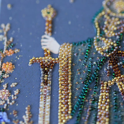DIY Bead Embroidery Kit "Moon Maiden" 6.3"x11.0" / 16.0x28.0 cm