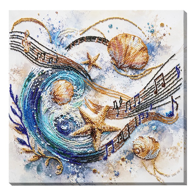 DIY Bead Embroidery Kit "Sea Sonata" 9.8"x9.8" / 25.0x25.0 cm