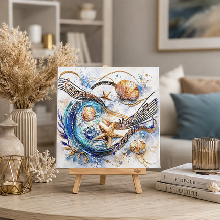 DIY Bead Embroidery Kit "Sea Sonata" 9.8"x9.8" / 25.0x25.0 cm