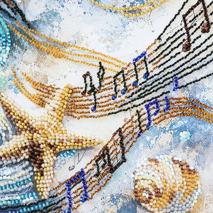 DIY Bead Embroidery Kit "Sea Sonata" 9.8"x9.8" / 25.0x25.0 cm