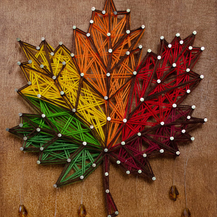 String Art Creative DIY Kit "Leaf" 7.5"x11.4" / 19.0x29.0 cm