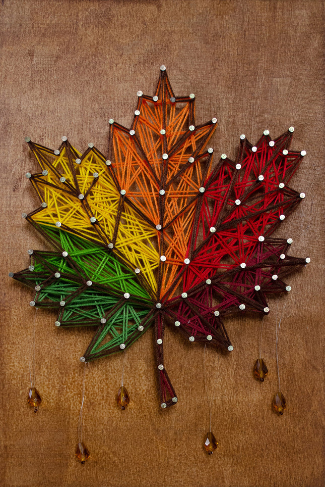 String Art Creative DIY Kit "Leaf" 7.5"x11.4" / 19.0x29.0 cm