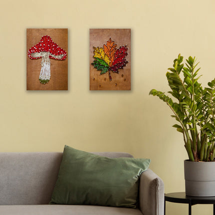 String Art Creative DIY Kit "Leaf" 7.5"x11.4" / 19.0x29.0 cm