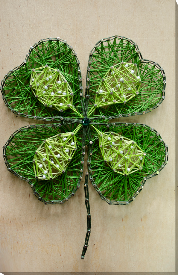 String Art Creative DIY Kit "The magic of the clover" 7.5"x11.4" / 19.0x29.0 cm