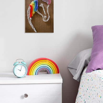 String Art Creative DIY Kit "Rainbow Unicorn" 7.5"x11.4" / 19.0x29.0 cm