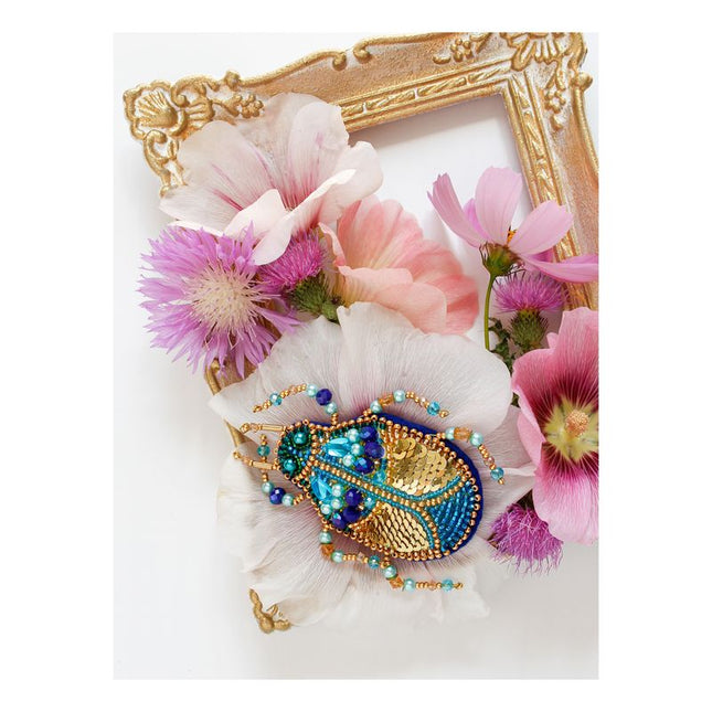 Beadwork kit for creating brooch "Azurite"