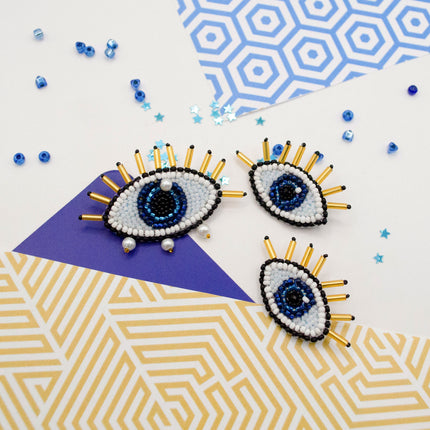Beadwork kit for creating brooch "Mirror of the Soul"